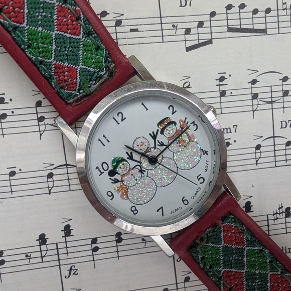 Christmas Red and Green Snowman Watch - Picture 2 of 9